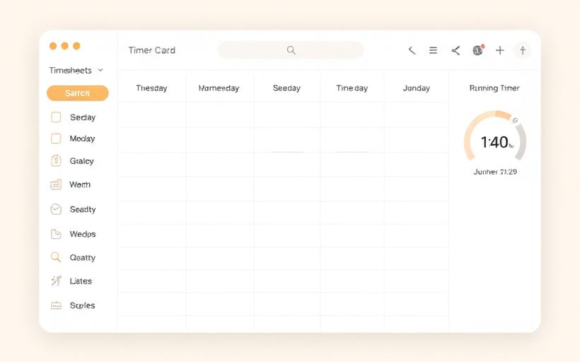 Tampilan modul Timesheet & Calendar